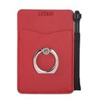 Tuscany™ Card Holder with Metal Ring Phone Stand & Stylus -  