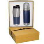 Tuscany(TM) Thermal Bottle & Tumbler Gift Set - Navy
