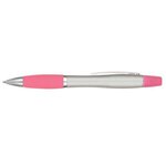 Twin-Write Pen With Highlighter - Silver With Pink