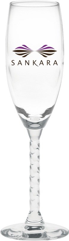 Main Product Image for Champagne Glass Imprinted Twisted Stem Flute 5.75 Oz