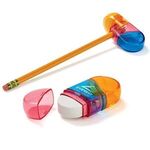 Twister 2-in-1 Pencil Sharpener and Eraser - Multi-color Translucent