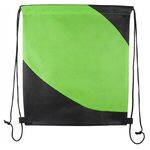 Two Color Non-Woven Drawstring Backpack - Lime Green-black