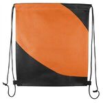 Two Color Non-Woven Drawstring Backpack - Orange-black