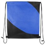 Two Color Non-Woven Drawstring Backpack - Royal Blue-black