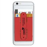 Two Function Soft Silicone Cell Phone Kickstand & Wallet - Red