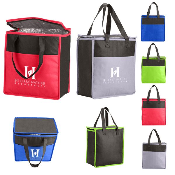 Main Product Image for Imprinted Grocery Tote Two-Tone Flat Top Insulated
