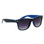 Two-Tone Malibu Sunglasses - Blue w/ Black Trim