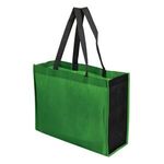 Two-Toned 16" x 12" Tote Bag with 6" Gusset - Kelly Green-black