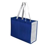 Two-Toned 16" x 12" Tote Bag with 6" Gusset - Royal Blue-white