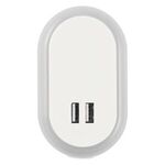 UL Listed Nightlight A/C Adapter With Dual USB Ports -  