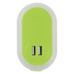 UL Listed Nightlight A/C Adapter With Dual USB Ports -  