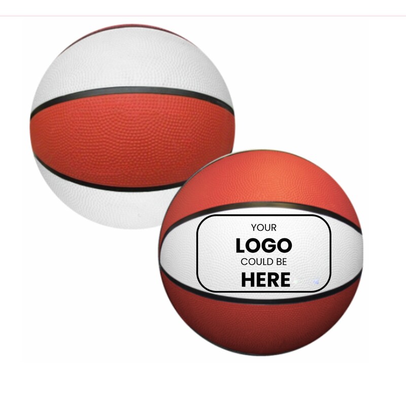 Main Product Image for Custom Logo Rubber Basketball Full Size RED-WHITE ONLY