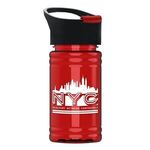 UpCycle - Mini 16 oz. rPet Sports Bottle With Pop-Up Sip Lid - Transparent Red
