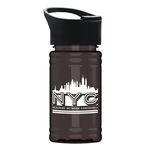 UpCycle - Mini 16 oz. rPet Sports Bottle With Pop-Up Sip Lid - Transparent Smoke