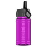 UpCycle - Mini 16 oz. RPet Sports Bottle with Ring Straw Lid - Transparent Fuchsia