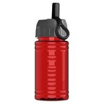 UpCycle - Mini 16 oz. RPet Sports Bottle with Ring Straw Lid - Transparent Red