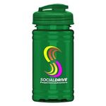 UpCycle - Mini 16 oz. rPet Sports Bottle with USA Flip Lid - Transparent Green