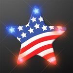 USA American Flag Star Flashing Pin -  