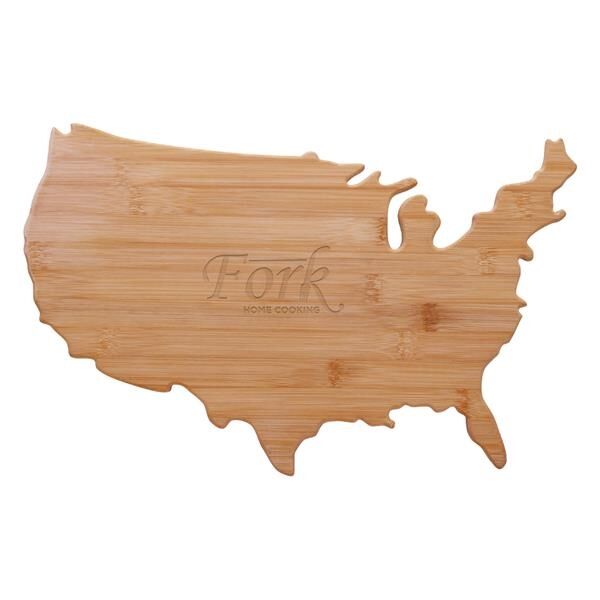 Main Product Image for USA Shape Bamboo Cutting Board