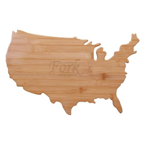 Main Product Image for Usa Shape Bamboo Cutting Board