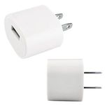 USB to AC Wall Adapter - UL Certified - White