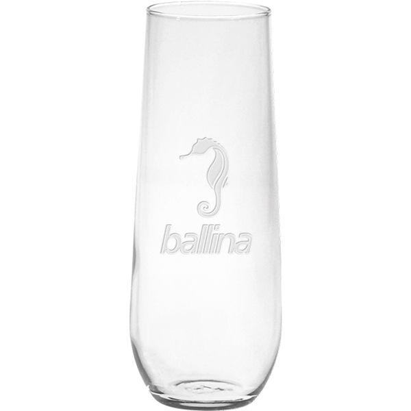 Main Product Image for Champagne Glass Custom Etched Vina Stemless Flute 8.5 Oz
