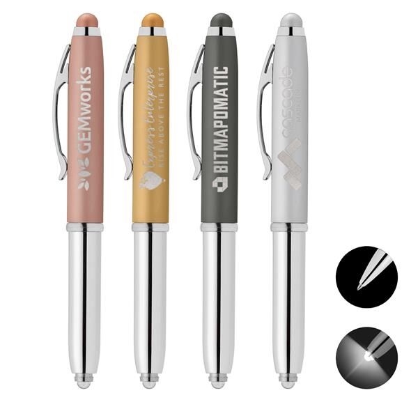 Main Product Image for Vivano Softy Metallic Pen w/ LED Light and Stylus