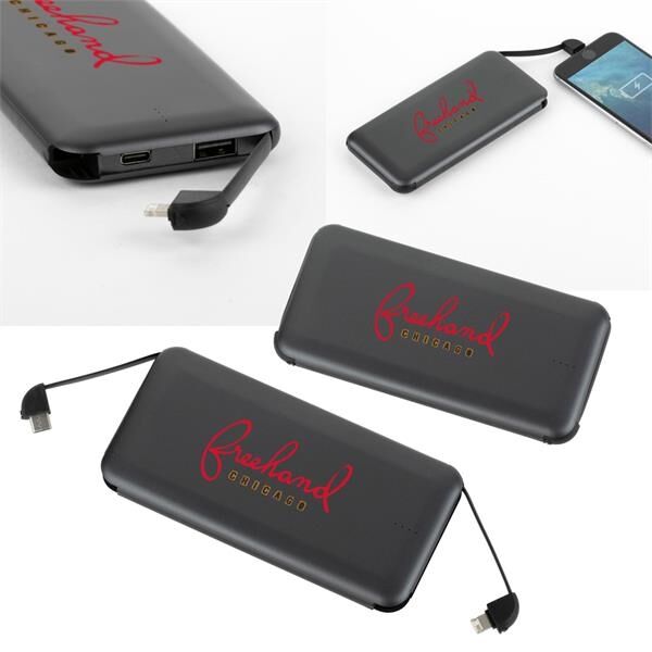 Main Product Image for Volt UL Listed 10000 mAh Built-in Cable Powerbank