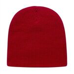 Waffle Knit Beanie - Red