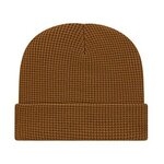 Waffle Knit Cap with Cuff - Cider