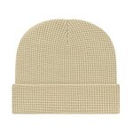 Waffle Knit Cap with Cuff - Ivory