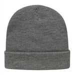 Waffle Knit Cap with Cuff - Light Heather