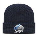 Waffle Knit Cap with Cuff - Navy