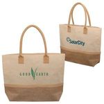 Wanderlust Laminated Jute & Canvas Tote -  