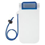 Waterproof Phone Pouch With Cord - Clear with Blue