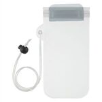 Waterproof Phone Pouch With Cord - Clear with White