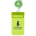 Waterproof Pouch With Neck Cord - Translucent Lime