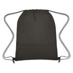 Wave Design Non-Woven Drawstring Bag - Black