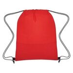Wave Design Non-Woven Drawstring Bag - Red