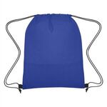 Wave Design Non-Woven Drawstring Bag - Royal Blue