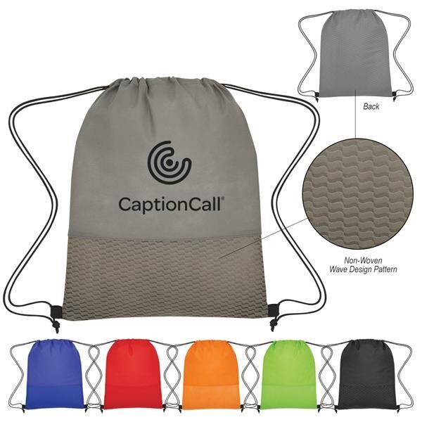 Main Product Image for Wave Design Non-Woven Drawstring Bag