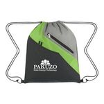 Waverly Drawstring Sports Pack - Black Lime Gray