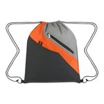 Waverly Drawstring Sports Pack - Black Orange Gray