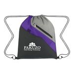 Waverly Drawstring Sports Pack - Black Purple Gray