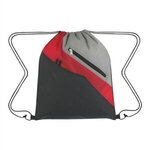 Waverly Drawstring Sports Pack - Black Red Gray