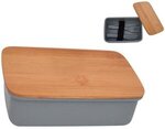 Wheat Lunch Set With Bamboo Lid - Gray