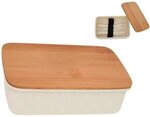Wheat Lunch Set With Bamboo Lid - Natural