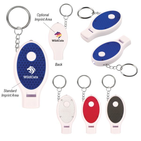 Main Product Image for Custom Printed Whistle Key Chain With Light