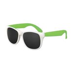 White Frame Classic Sunglasses - White-neon Green