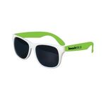White Frame Classic Sunglasses - White-neon Green